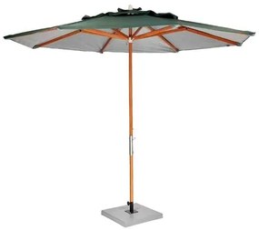 Ombrelone Leblon Verde Militar em Madeira 2,00 MT (LARG) Base 65x65 cm Central com Tecido Bagun - 44315 Sun House
