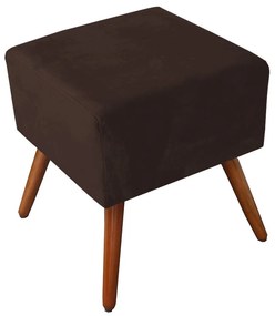 Puff Decorativo Quadrado Malu com Pés Palito Suede Marrom