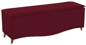Calçadeira Estofada Yasmim 160 cm Queen Size Suede Bordô - ADJ Decor