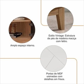 Rack Adria 1.60 Branco/Noce - Casa D Móveis