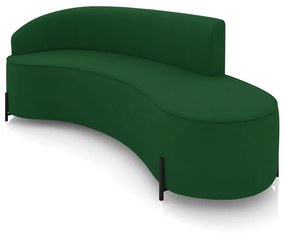 Sofá 4 Lugares Orgânico 220cm Pé Ferro Preto Morgan Suede D03 - D'Rossi - Verde