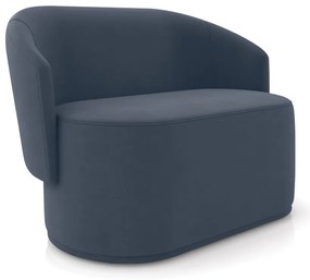 Sofá 2 Lugares Namoradeira Orgânica para Sala Malu Suede M11 - D'Rossi - Azul Marinho
