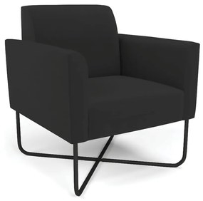 Poltrona Base X Industrial Preto Marisa Veludo D03 - D'Rossi - Preto