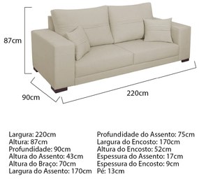 Sofá 2 Lugares Madri Linho - ADJ Decor