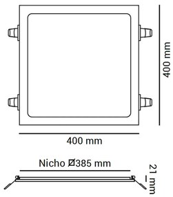Luminária De Embutir Quadrado 30W 3000K Led Bivolt 40X40X2,5Cm Downlig... (Branco)