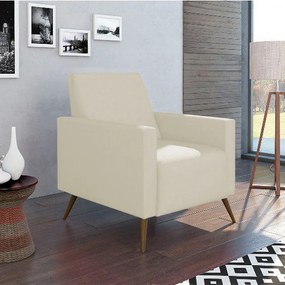 Poltrona Decorativa Amamentação Gabi Pés Palito Suede Bege