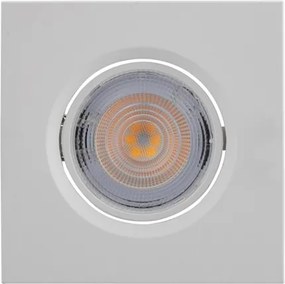 Plafon Led Embutir Quadrado Branco 6,2W Luz Amarela 9Cm