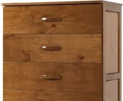 Cômoda Quarto 81cm Madeira Pinus 5 Gavetas Carl Imbuia Z25 - Mpozenato
