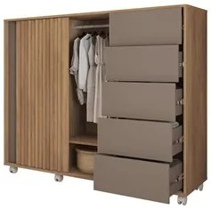 Cômoda Sapateira Com Rodízios Medusa C01 Buriti/Fendi - Mpozenato