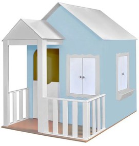 Casinha de Brinquedo com Cercado Azul Bebê/Branco L12 - Gran Belo