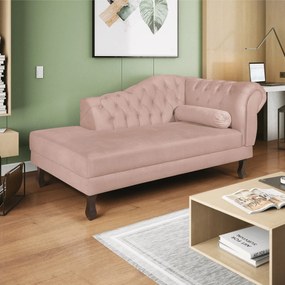 Recamier Diana 185cm Lado Esquerdo Suede Rosê - ADJ Decor