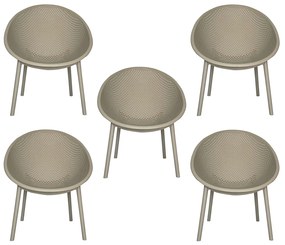 Kit 5 Poltronas Área Externa de PP Marina com Base Desmontável Fendi G56 - Gran Belo
