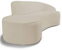 Sofá Living  4 Lugares 280cm Braço Direito Mozart D06 Sintético Bege -