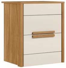 Mesa de Cabeceira 2 Gavetas 51cm Lara Z17 Freijó/Off White - Mpozenato