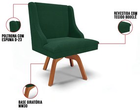 Cadeira Sala de Jantar Giratória MM35 Kit 4 Liz Bouclê D03 - D'Rossi - Verde