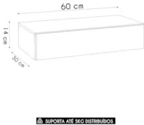 Penteadeira Suspensa 60cm 1 Gaveta Carina Z34 Freijó        - Mpozenat