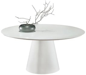 Mesa Jantar Redonda Ayla Base Branca Tampo Branco 100cm - 78801 Sun house