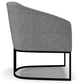 Poltrona Decorativa Industrial Preto Stella Linho D03 - D'Rossi - A26 Grafite