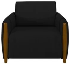Poltrona Decorativa para Sala de Estar 98cm Amaranto Z32 Veludo Preto