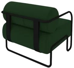 Poltrona Decorativa para Sala Industrial Kit 2 Kira Z08 Veludo Verde M