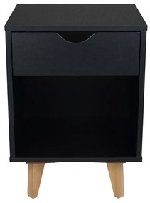 Mesa de Cabeceira Bilbo Com 01 Gaveta Preto - D'Rossi