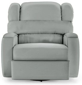Poltrona do Papai Sala de Cinema Reclinável Kylie Glider Manual Giratória Massagem USB PU Cinza G23