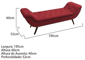 Recamier Divã Odessa P04 195 cm Suede - ADJ Decor