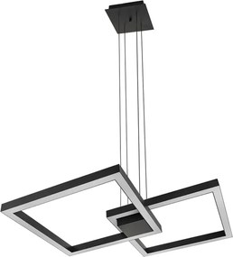 Pendente Led Aluminio 67,2W 3000K Fit25 Square - PRETO