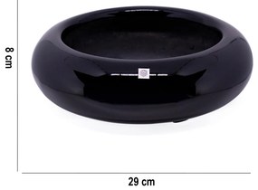 Vaso Bacia Decorativo Redondo Em Fibra para Planta Preto p 8 Cm - D'Rossi
