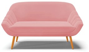 Namoradeira 02 Lugares Giovana Suede Pés Palito Castanho - D'Rossi - Rose
