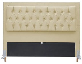 Cabeceira Cama Box Casal 140cm Paris Capitonê Suede Bege - Sheep Estofados - Bege