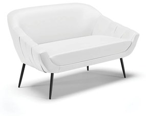 Namoradeira Giovana 02 Lugares Corino Pés Palito de Ferro - D'Rossi - Branco