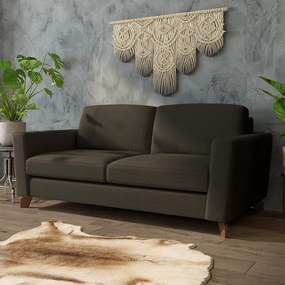 Sofá Sala de Estar Living 3 Lugares 280cm Presley Pés Madeira Linho Off White G52 - Gran Belo