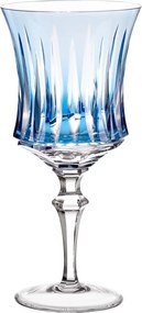 Taça de Cristal Lapidado Artesanal p/ Água - Azul Claro - 66 Azul Claro - 66