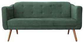 Namoradeira Bruna 1,60 m 3 Lugares Pés Palito Suede Verde Bandeira