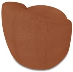 Poltrona Sala Giratória Redonda 91cm Steve Boucle Terracota I01  - Mpo