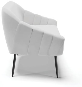 Namoradeira 02 Lugares Giovana Suede Cinza Pés Palito de Ferro - D'Rossi