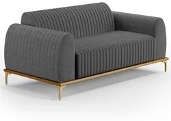 Sofá 180cm 3 Lugares Base Gold Molino D06 Linho C-416 Cinza Escuro - M