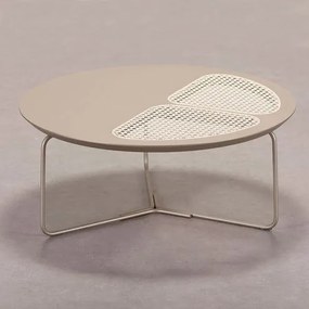 Mesa Centro Trame Champagne e Palha Base Champagne - 78200 Sun House