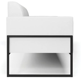 Sofá Namoradeira Base Industrial Alta Preto Marisa Corino D03 - D'Rossi - Branco