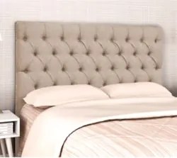 Cabeceira Cama Box Casal Queen 160cm Cristal Linho Bege - MV Estofados