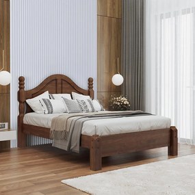 Cama de Casal Madeira Maciça Naipe Café G74 - Gran Belo