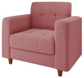 Poltrona Arezzo Linho Whisky Rose A106 Pés Chanfrado Castanho - D'Rossi