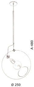 Pendente Globo Inclinado Ø25X48Cm Metal E Globo Ø25Cm 01Xe27 |Old Arti... (GRAFITE, CLEAR (TRANSPARENTE))