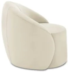 Poltrona Sala Decorativa Redonda 91cm Steve Veludo Bege I01  - Mpozena