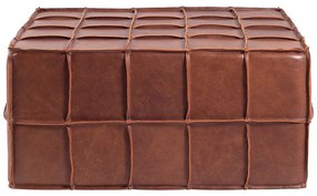 Puff Decorativo Mercury 80x80 Couro Mel G34 - Gran Belo