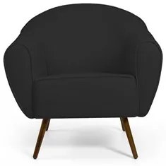 Kit 2 Poltronas Decorativas Nina Pés Palito Madeira D-465 Linho Chumbo