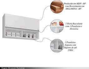 Armário Aéreo Wollo MDP/BP Branco G96 - Gran Belo