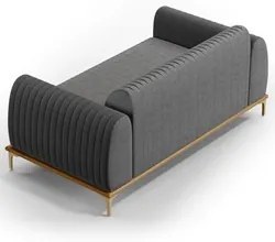 Sofá 210cm 3 Lugares Base Gold Molino D06 Linho C-416 Cinza Escuro - M