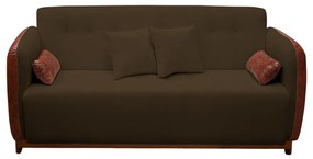 Sofá 3 Lugares Liverpool 1,90 m Compose Corino Ocre/Marrom C/ Botão - Decorar Estofados